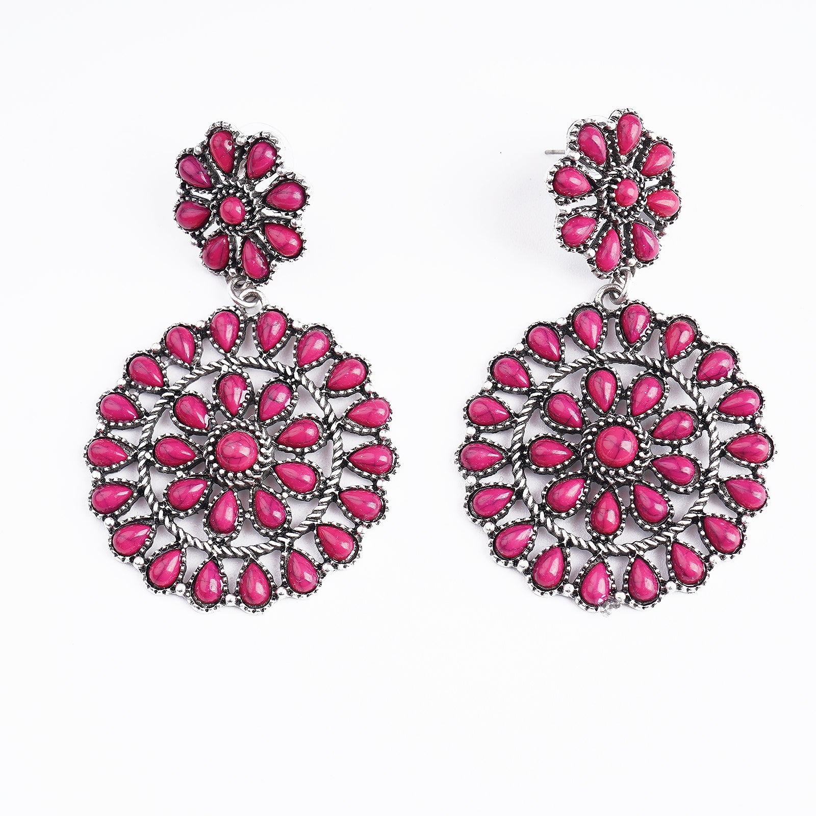 Hot Pink Druzy dangle earrings – VitrineDesigns